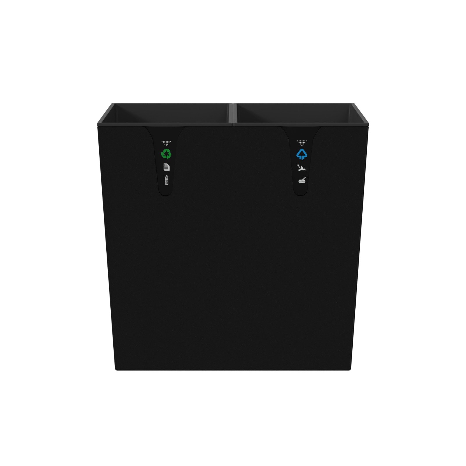 Open Top Recycling Bin – Black